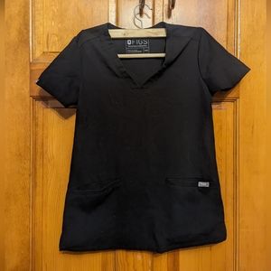 Figs Casma Three Pocket Scrub Top - XXS Black Like New Condition